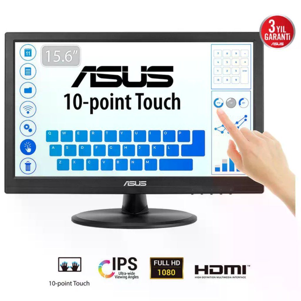 ASUS Touch VT169HE Monitor PC 15.6'' Full HD LED Touchscreen Nero ASUS Touch VT169HE Monitor PC 15.6'' Full HD LED Touchscreen Nero