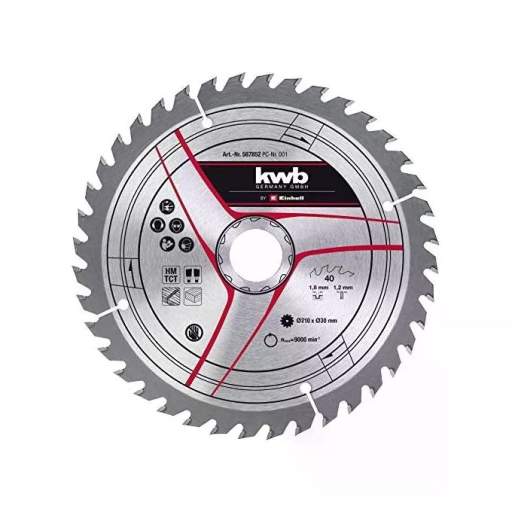 KWB Einhell 49587852 Lama Circolare TCT 210 mm, 40 Denti KWB Einhell 49587852 Lama Circolare TCT 210 mm, 40 Denti