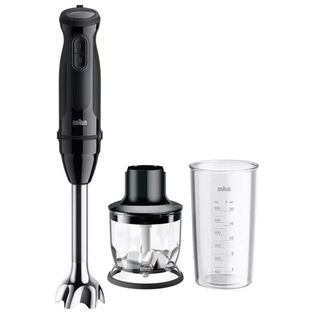 Braun MQ30201M MultiQuick 3 Frullatore ad Immersione 900W 0,6 L con Tritatutto colore Nero