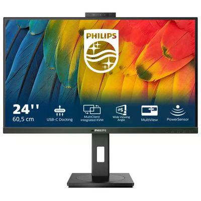 Philips 24B1U5301H-00 Serie 5000 Monitor PC 23.8'' IPS Full HD 1920x1080 USB-C 90W Webcam 5MP Hub USB 3