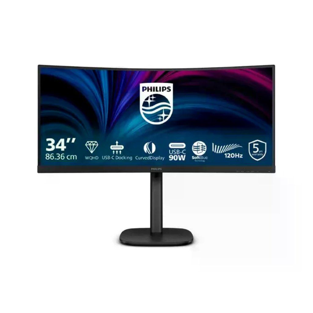 Philips 34B2U3600C Monitor Curvo 34'' VA WQHD 3440x1440 120Hz USB-C 90W Hub USB RJ45 KVM colore Nero Philips 34B2U3600C Monitor Curvo 34'' VA WQHD 3440x1440 120Hz USB-C 90W Hub USB RJ45 KVM colore Nero