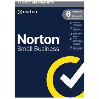 SYMANTEC Norton 21454865 Small Business Antivirus per Piccole Imprese 6 Dispositivi 1 Anno 250 GB Cloud