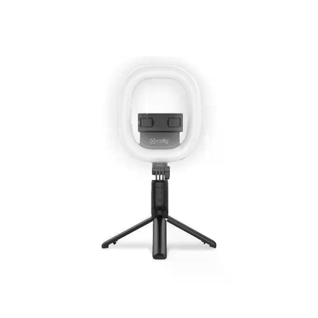 Celly Ring Light 6 con Treppiede e Telecomando Bluetooth, Nero Celly Ring Light 6 con Treppiede e Telecomando Bluetooth, Nero