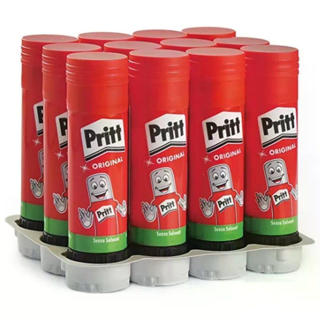 Pritt PS22 Colla Stick 12 pezzi 22g 97% ingredienti naturali senza solventi colore Trasparente