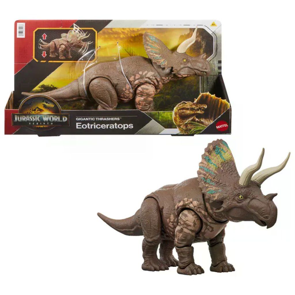 Mattel JGB93 Jurassic World Rebirth Eotriceratops Gigantic Thrashers Action Figure 35 cm 2 Attacchi Mattel JGB93 Jurassic World Rebirth Eotriceratops Gigantic Thrashers Action Figure 35 cm 2 Attacchi