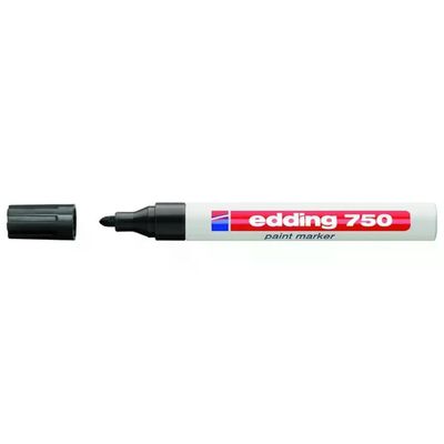 Edding 750-001 750 Marcatore a Vernice Permanente Punta Tonda 2-4 mm Confezione 10 pezzi colore Nero