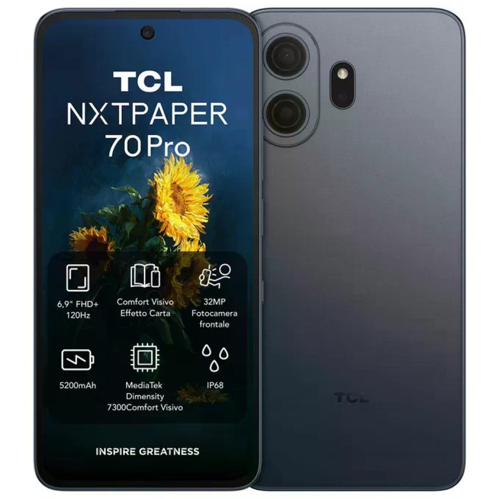 TCL Smartphone Android Nxtpaper 70 Pro 5G Display 6,9'' Fotocamera 50MP Ois 512GB Blu Stellare TCL Smartphone Android Nxtpaper 70 Pro 5G Display 6,9'' Fotocamera 50MP Ois 512GB Blu Stellare