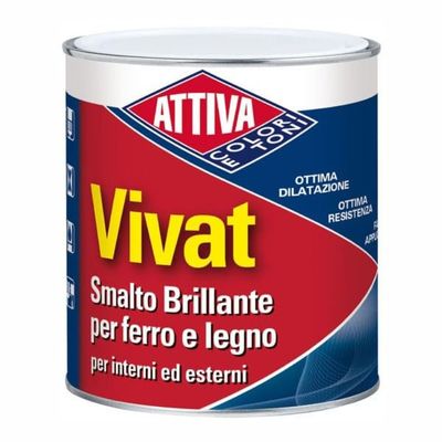 Attiva Vivat Smalto Sintetico Brillante Marrone 041, 750 ml