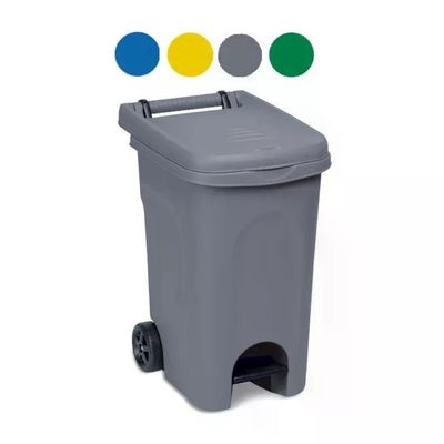Stefanplast Urban Eco System Pattumiera a Pedale 60 L con Ruote, Grigio Stefanplast Urban Eco System Pattumiera a Pedale 60 L con Ruote, Grigio