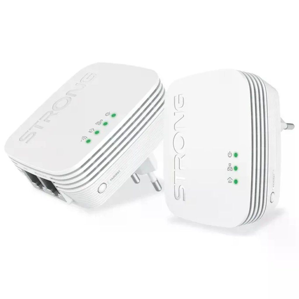 STRONG Kit Powerline Wi-Fi 600 Mini, 2 adattatori STRONG Kit Powerline Wi-Fi 600 Mini, 2 adattatori