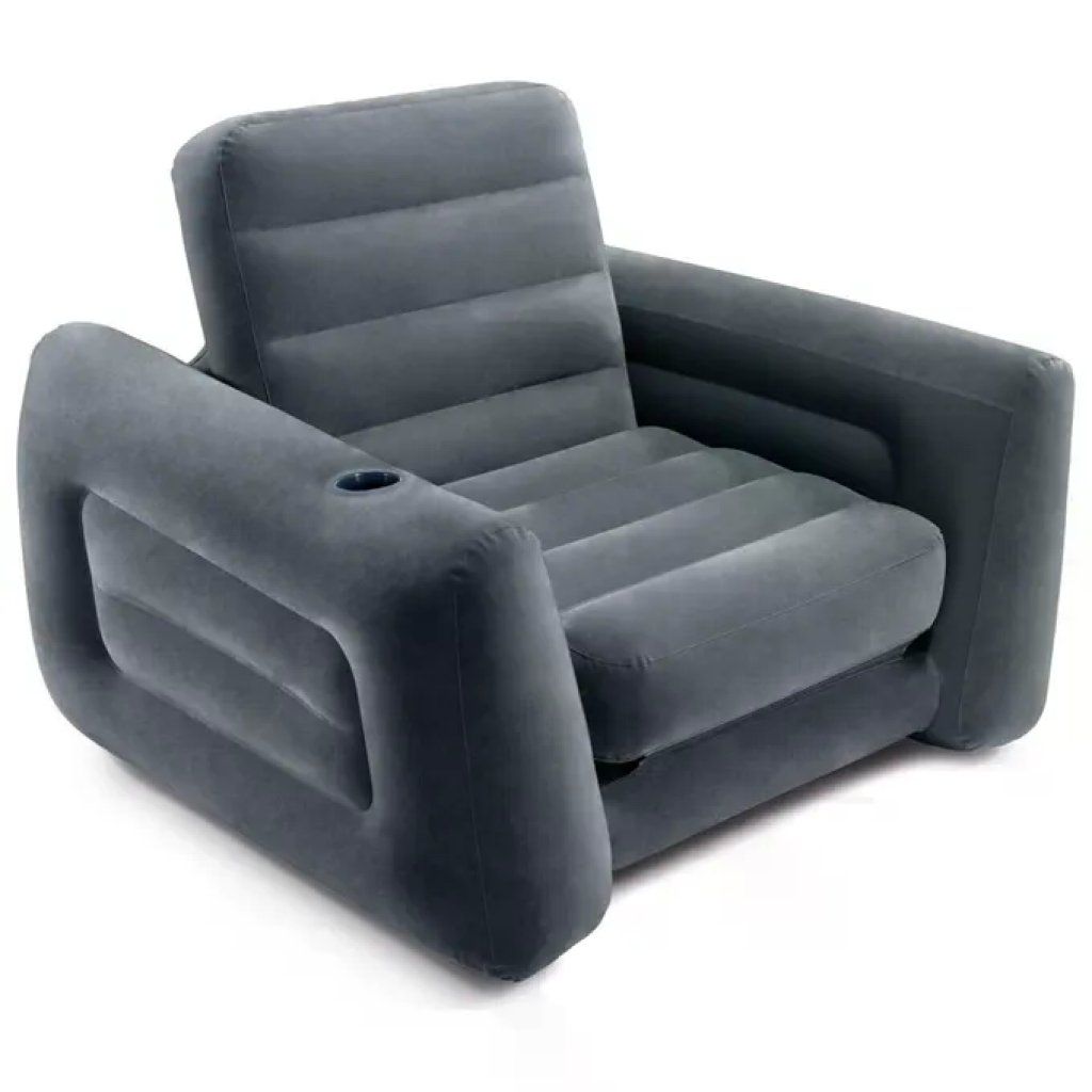 Intex 66551NP Poltrona Letto Gonfiabile 2 in 1 Grigio Scuro