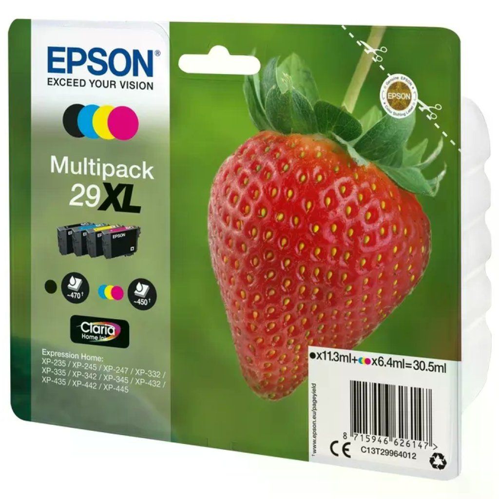 Epson C13T29964022 Claria Home 29XL Multipack Cartucce Inkjet 4 Colori Nero Ciano Magenta Giallo
