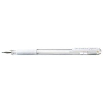 Pentel K118-LW Penna Roller Gel Hybrid Grip Punta 0,8 mm con Impugnatura in Gomma Colore Bianco