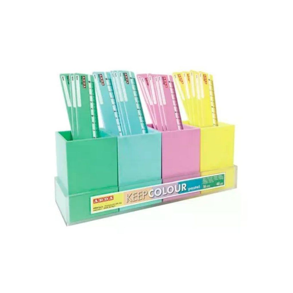 ARDA KCP17DESP Keepcolour Pastel Set di Righelli 48 pz in Plastica 16 cm colore Multicolore
