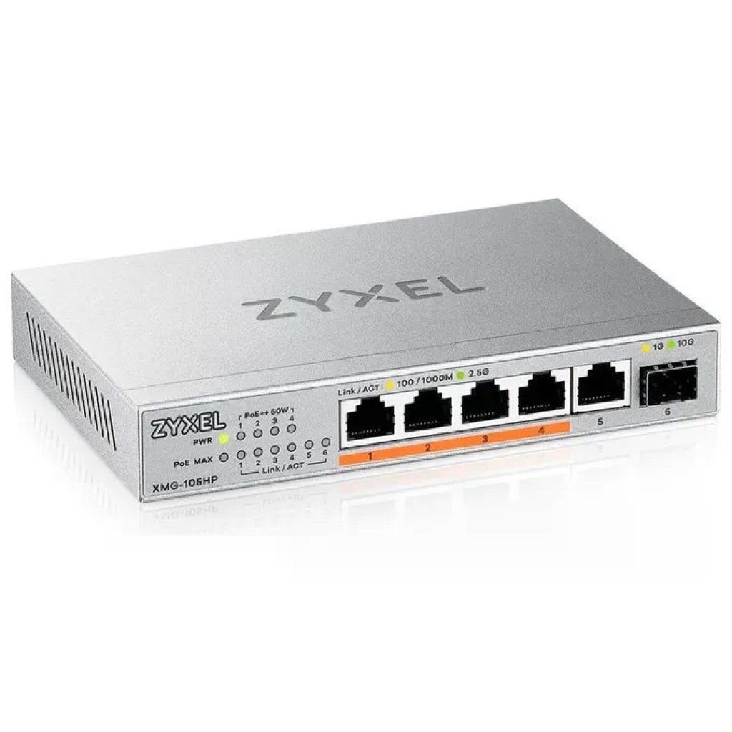 Zyxel XMG-105HP-EU0101F Switch Non Gestito 5 Porte 2 Zyxel XMG-105HP-EU0101F Switch Non Gestito 5 Porte 2