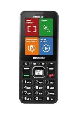 Brondi King 2 Cellulare Dual SIM Nero, Display 2,4″