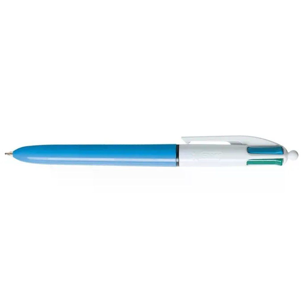 BIC 46232 4 Colours Penna a sfera retrattile a 4 colori punta media 1 mm colore Bianco