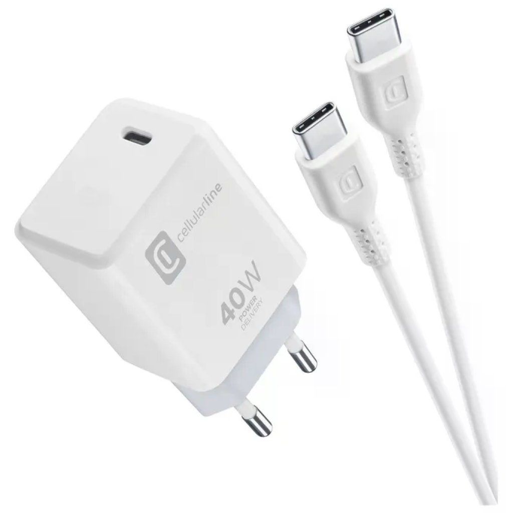 Cellularline Caricabatterie USB-C 40W Power Delivery Bianco Cellularline Caricabatterie USB-C 40W Power Delivery Bianco