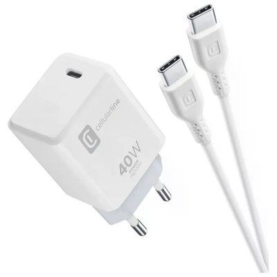 Cellularline Caricabatterie USB-C 40W Power Delivery Bianco