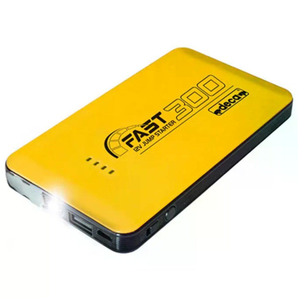 DECA FAST 300 Avviatore di Emergenza 12V con Power Bank, Torcia LED e USB 5V 2,1A DECA FAST 300 Avviatore di Emergenza 12V con Power Bank, Torcia LED e USB 5V 2,1A