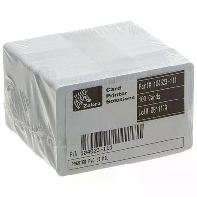 Zebra 104523-111 Premier PVC Card Carta in PVC da 30 mil 500 pezzi colore Bianco