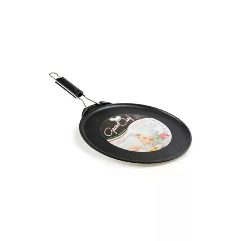 ANTIK ARS Teglia per Piadine e Crêpes 30 cm con Manico Pieghevole