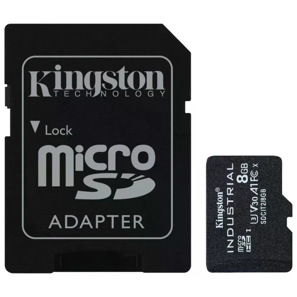 Kingston Industrial microSDHC 8GB UHS-I U3 con adattatore SD
