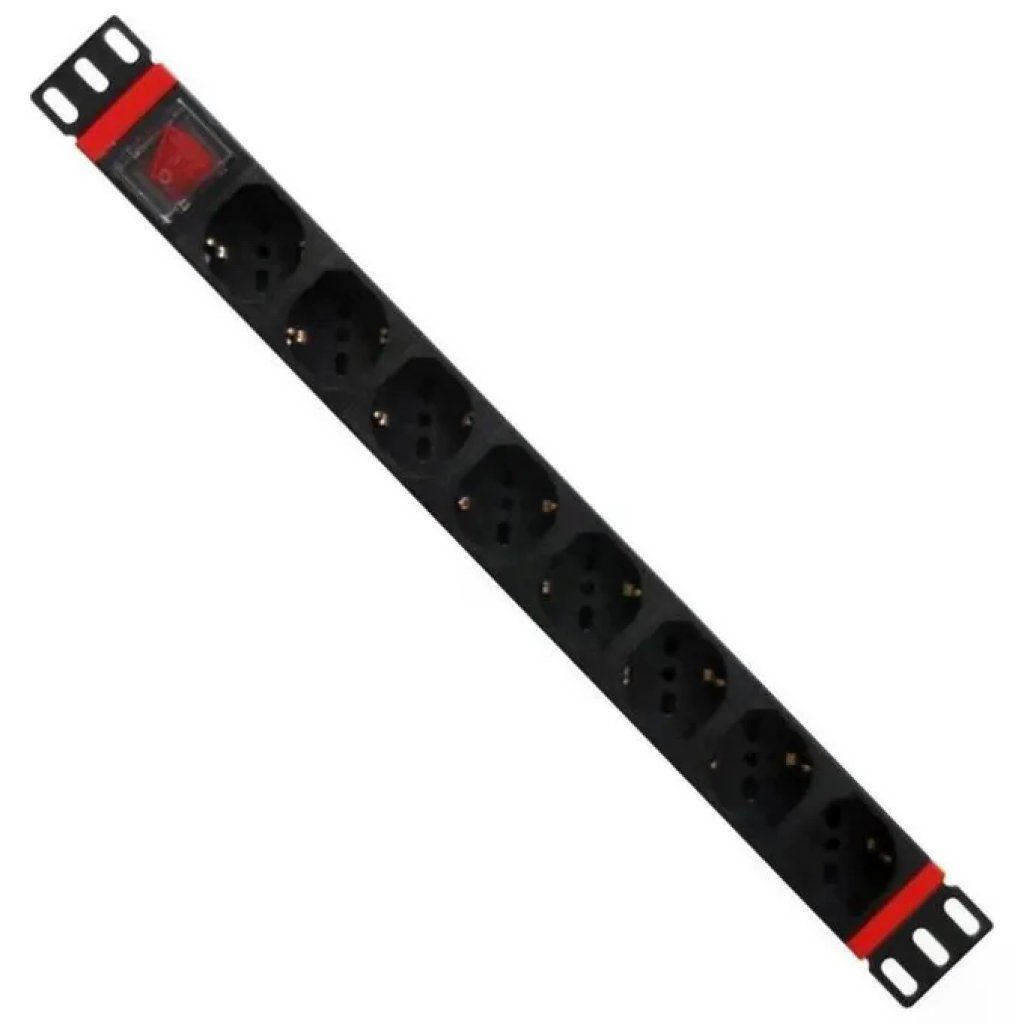 WP Europe Multipresa Rack 19” 1U, 8 Prese Schuko/Italiane, IEC320 C14, 3500 W, Nera WP Europe Multipresa Rack 19” 1U, 8 Prese Schuko/Italiane, IEC320 C14, 3500 W, Nera