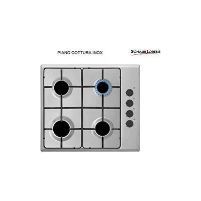 Schaub Lorenz SSPC604XL Piano Cottura a Gas 4 Fuochi Inox, 60 cm Schaub Lorenz SSPC604XL Piano Cottura a Gas 4 Fuochi Inox, 60 cm