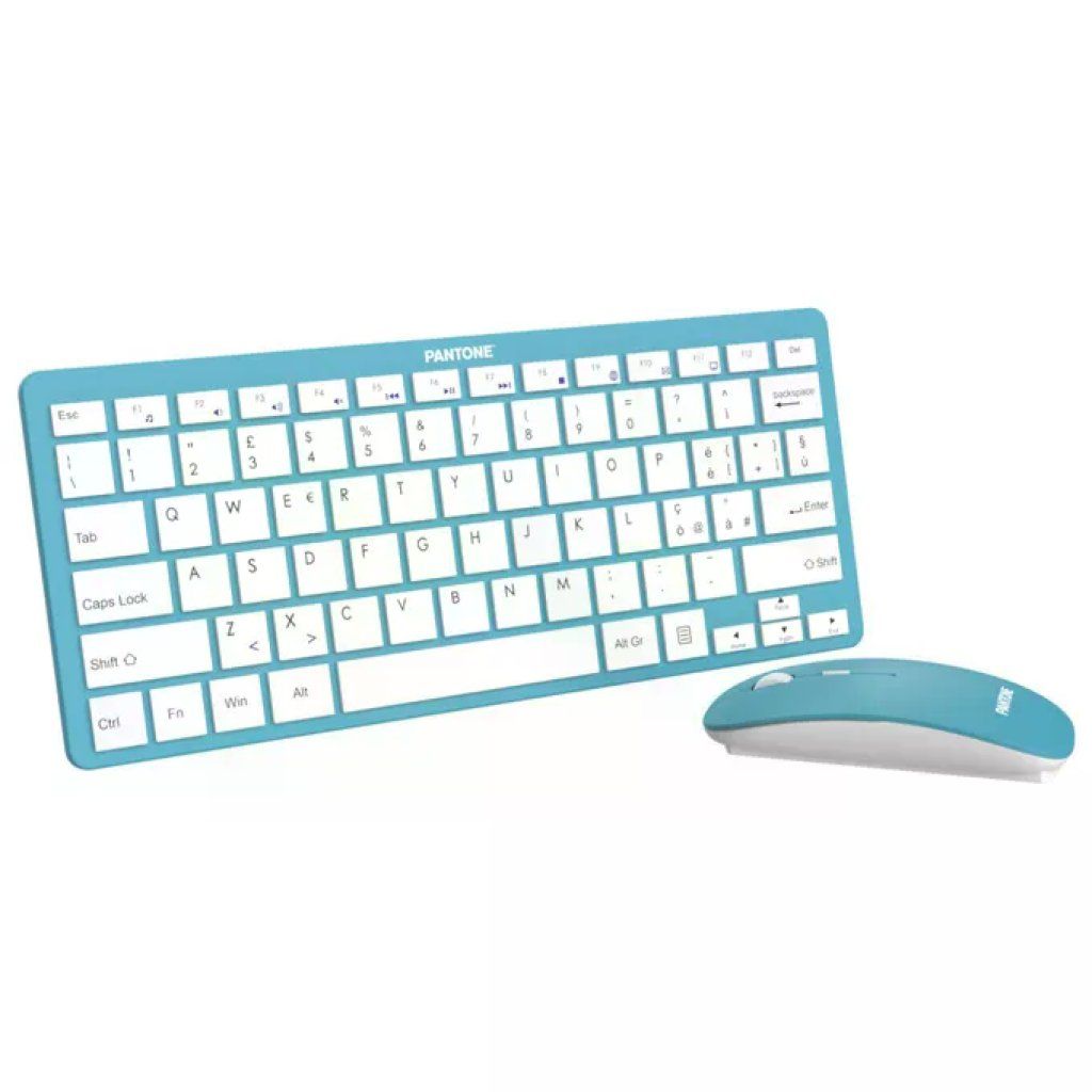 PANTONE PT-MK004N Kit Tastiera e Mouse Wireless Blu, QWERTY Italiano PANTONE PT-MK004N Kit Tastiera e Mouse Wireless Blu, QWERTY Italiano