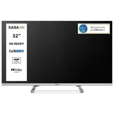 SABA Tv Led Hd 32 Pollici Triplo Ter DVB-T2-C-S2 Hevc Main10 Grigio SABA Tv Led Hd 32 Pollici Triplo Ter DVB-T2-C-S2 Hevc Main10 Grigio