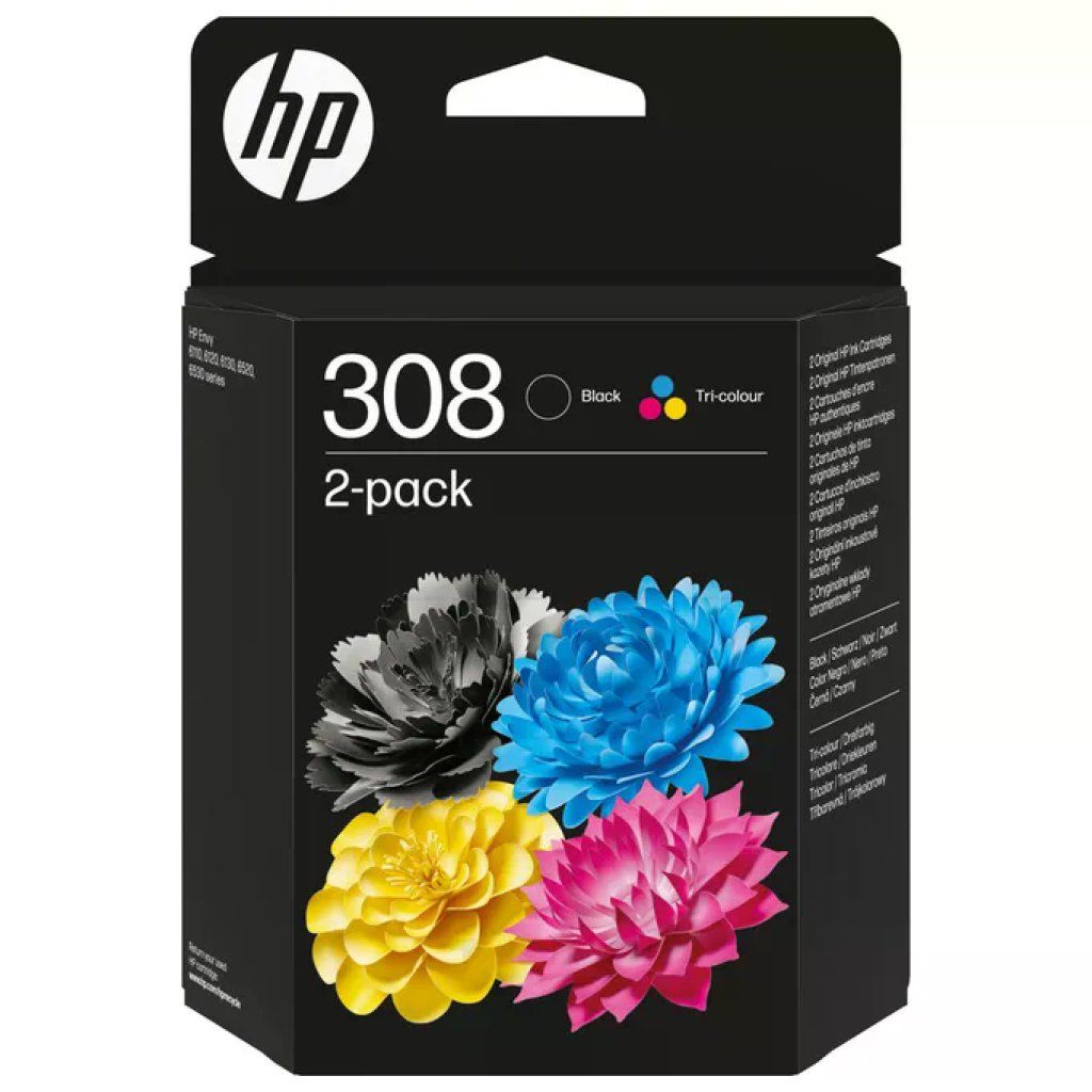 HP 308 Confezione da 2 Cartucce Originali Nero e Tricromia HP 308 Confezione da 2 Cartucce Originali Nero e Tricromia