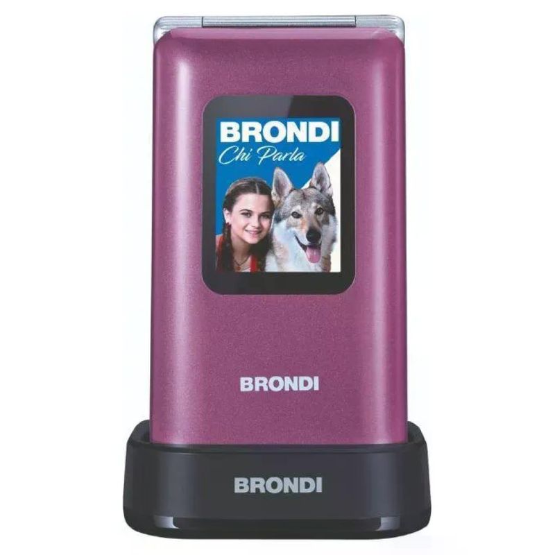 Brondi Amico Prezioso 10279002, cellulare a conchiglia Dual SIM viola
