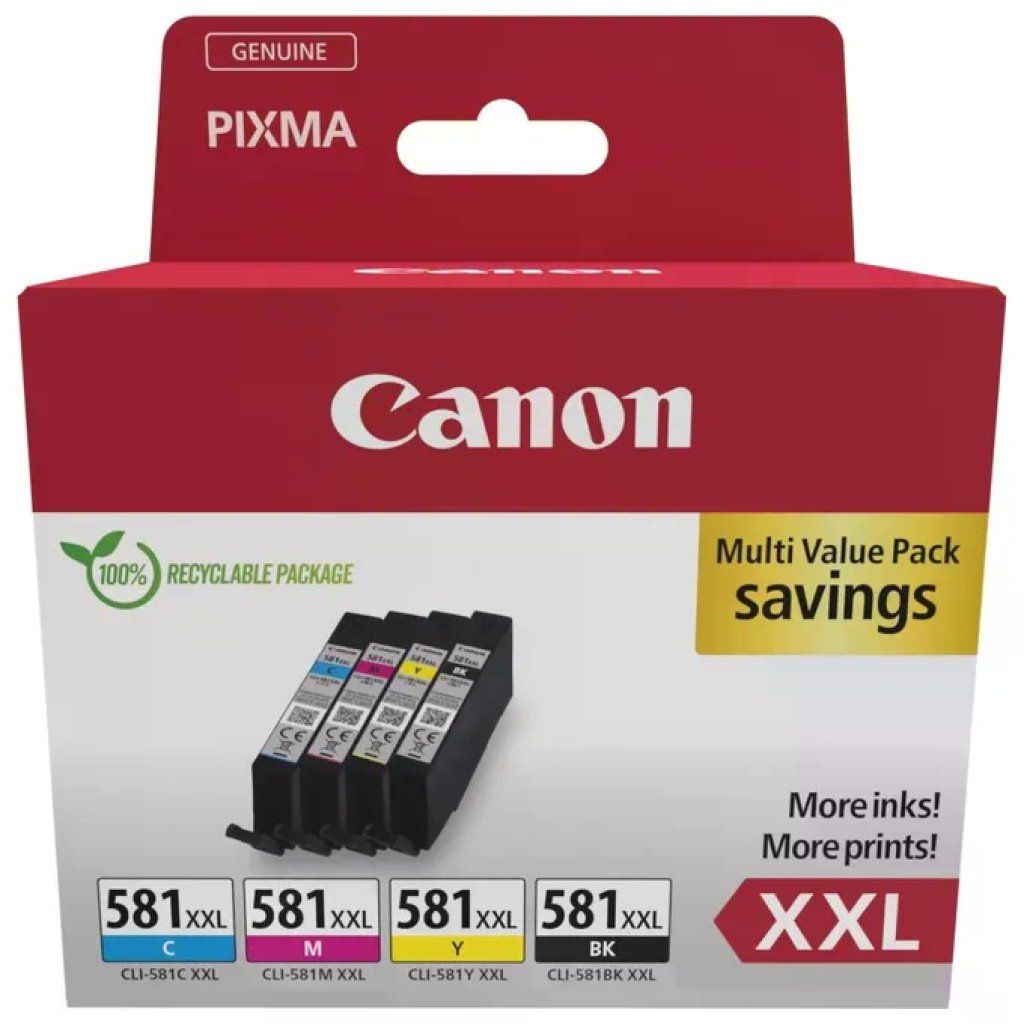 Canon 1998C007 CLI-581XXL Cartuccia d'inchiostro Multipack 4 pezzi 11 Canon 1998C007 CLI-581XXL Cartuccia d'inchiostro Multipack 4 pezzi 11