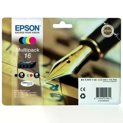 Epson T1626 Multipack 4 Cartucce Originali Nero e Colori Epson T1626 Multipack 4 Cartucce Originali Nero e Colori