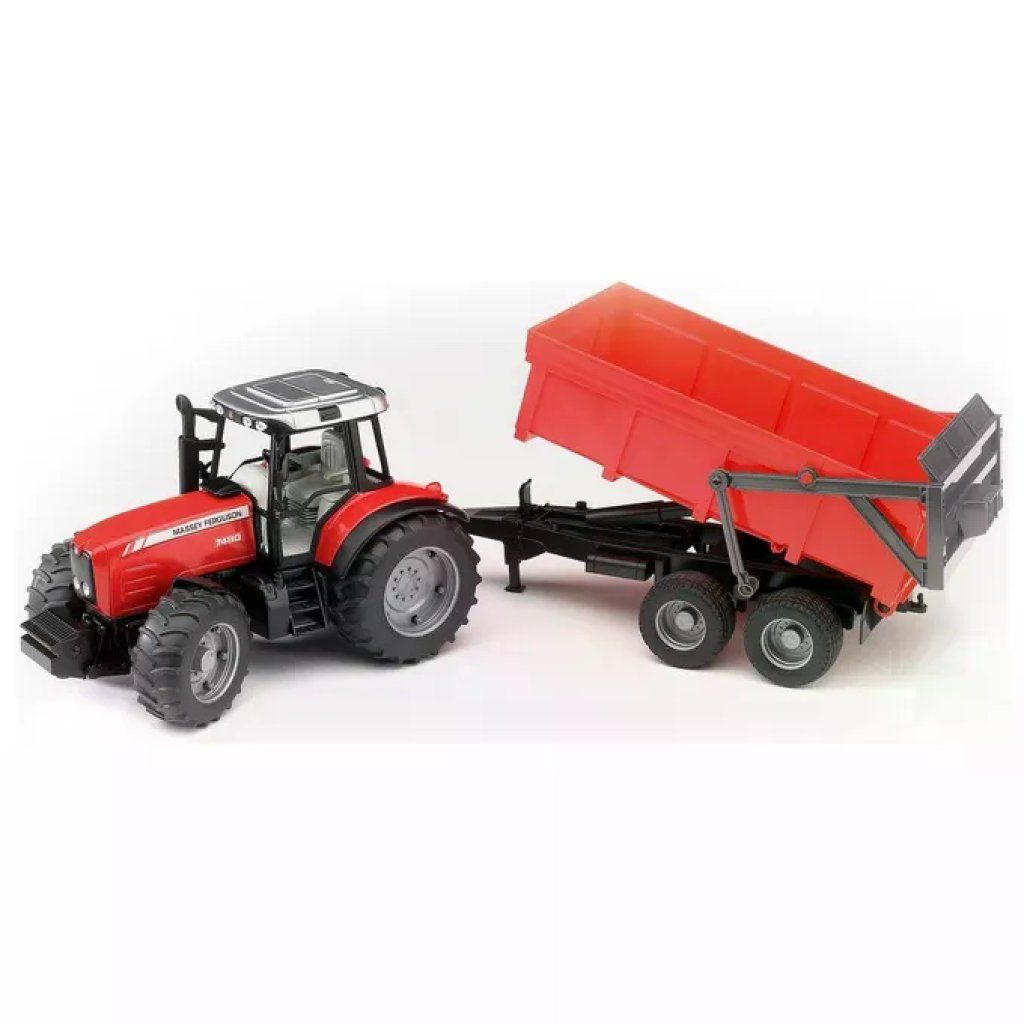 BRUDER Massey Ferguson 7480 con rimorchio ribaltabile BRUDER Massey Ferguson 7480 con rimorchio ribaltabile