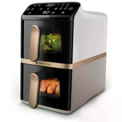 Philips airfryer serie 4000 doppio cestello verticale, 10 l, 2750 w, 13 modalita', rivestimento ceramica Philips airfryer serie 4000 doppio cestello verticale, 10 l, 2750 w, 13 modalita', rivestimento ceramica