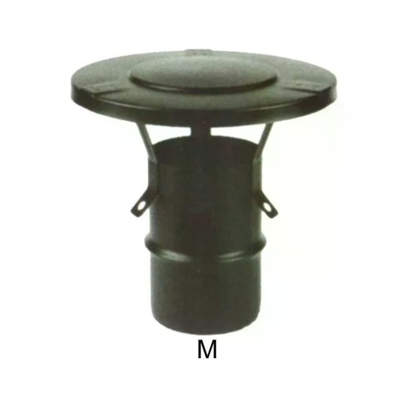 MARAL Terminale parapioggia nero in acciaio inox per stufe a pellet 8 cm