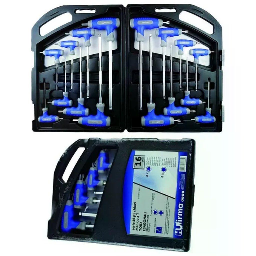 HUFIRMA 3895816 Set 16 Cacciaviti a T Esagonali e Torx HUFIRMA 3895816 Set 16 Cacciaviti a T Esagonali e Torx