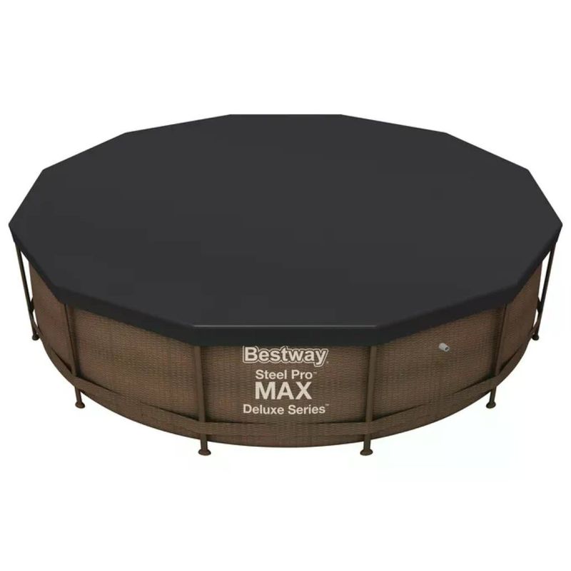 Bestway 58037 Flowclear Telo Copertura Piscina Fuori Terra Rotonda 366 cm PVC con Fori di Drenaggio
