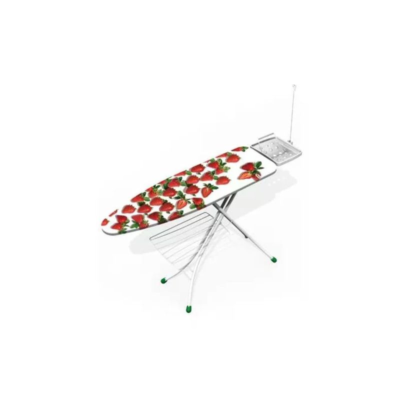 GIMI 1463031000000 Prestige Asse da Stiro con Poggiaferro e Griglia Portabiancheria 122x38 cm colore