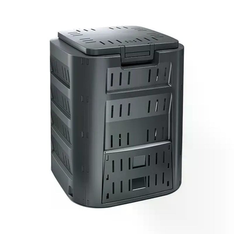 Prosperplast IKL220C-S411 Compogreen Compostiera 220 L 61x61x75 cm ventilazione laterale antigelo colore Nero