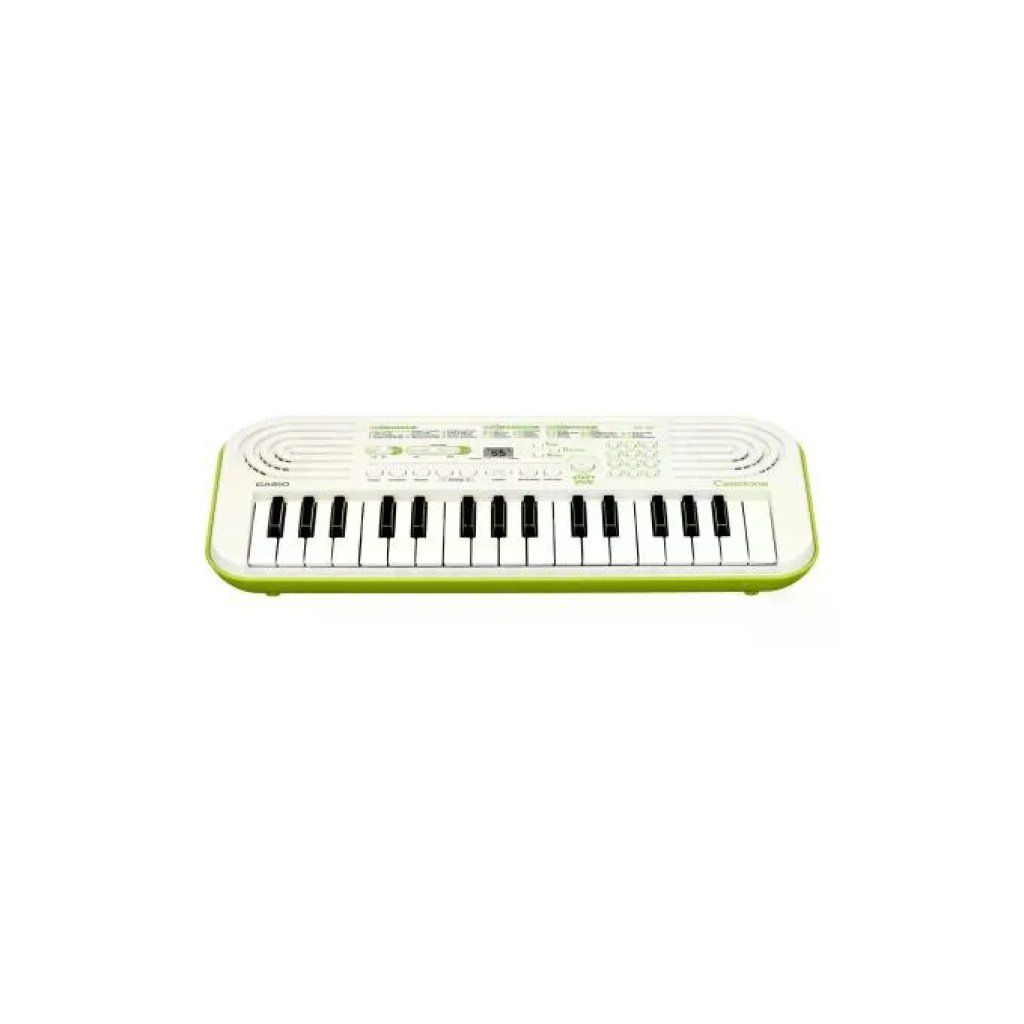 Casio SA-50 Tastiera Musicale per Bambini, 32 Mini Tasti, 100 Suoni e 50 Ritmi, Bianco e Verde Lime