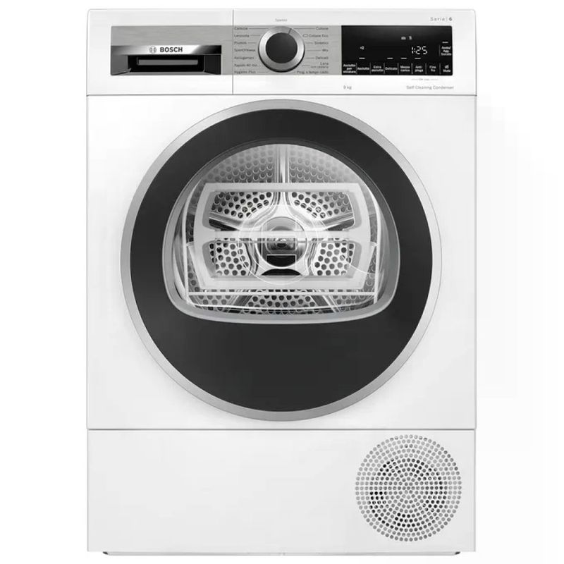 BOSCH Asciugatrice Bosch Serie 6 WQG245D0IT, 9 kg, pompa di calore, bianca