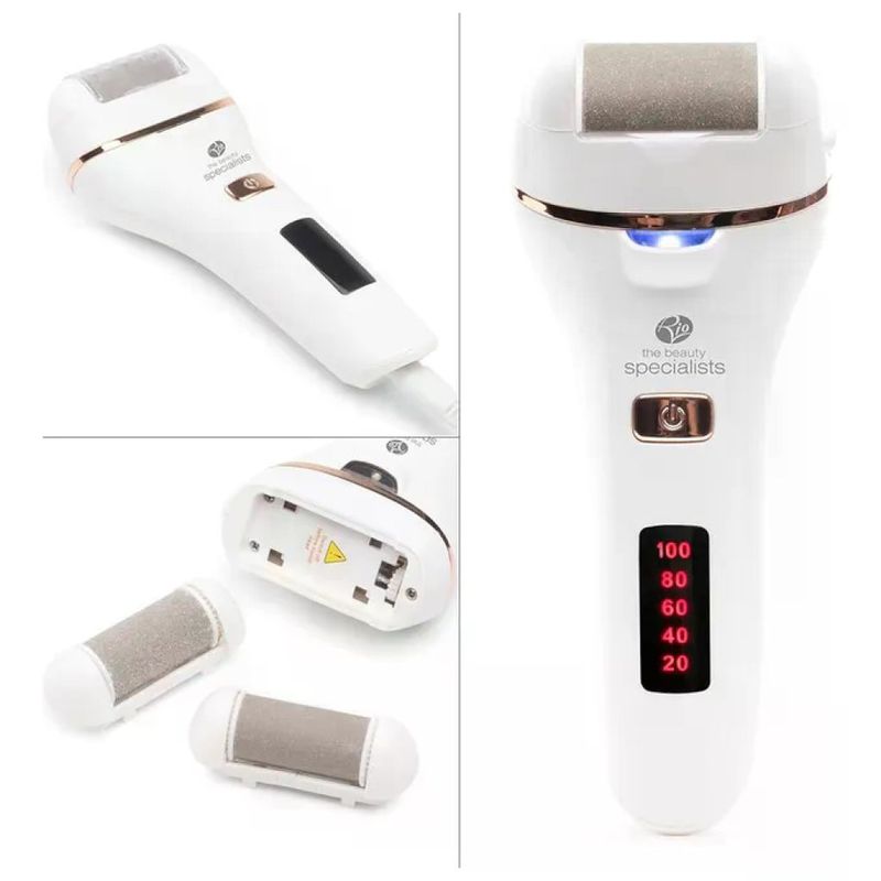 Rio PEDI5 Go Smooth Lima Elettrica Pedicure con Aspiratore 3 Testine Intercambiabili 80 min Ricarica