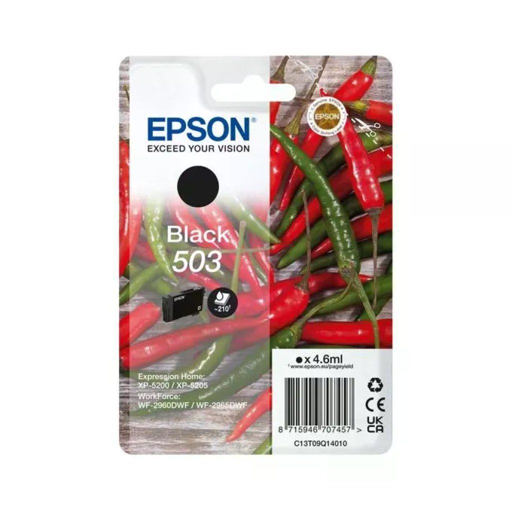 Epson 503 Cartuccia D'inchiostro 1 Pezzo Originale Resa Standard Nero Epson 503 Cartuccia D'inchiostro 1 Pezzo Originale Resa Standard Nero