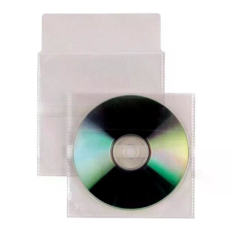 SEI Rota 430105 Insert Buste Porta CD DVD in Polipropilene Liscio con Patella di Chiusura e Striscia