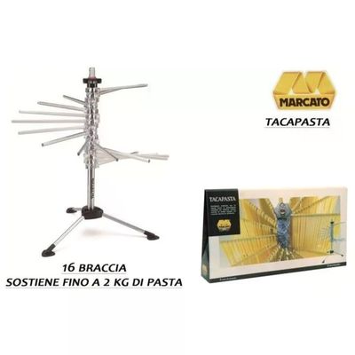 Marcato 23392 Tacapasta Stendipasta in Plastica e Acciaio con 16 Bracci Capacita' 2 kg Apertura a