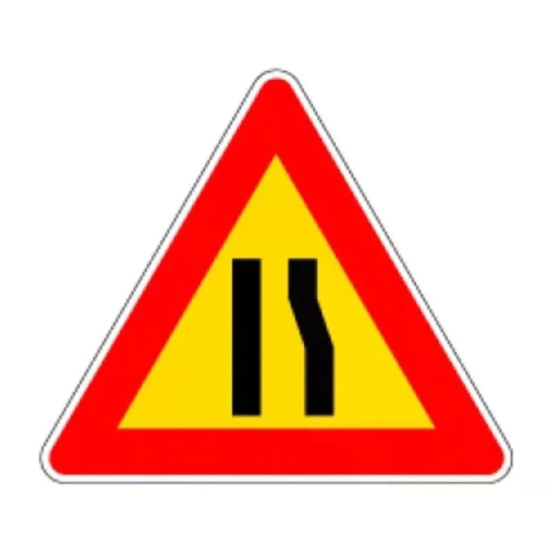 3G Cartello Stradale Strettoia Asimmetrica Dx 3G in Plastica Rifrangente Classe I Dimensione 90 cm