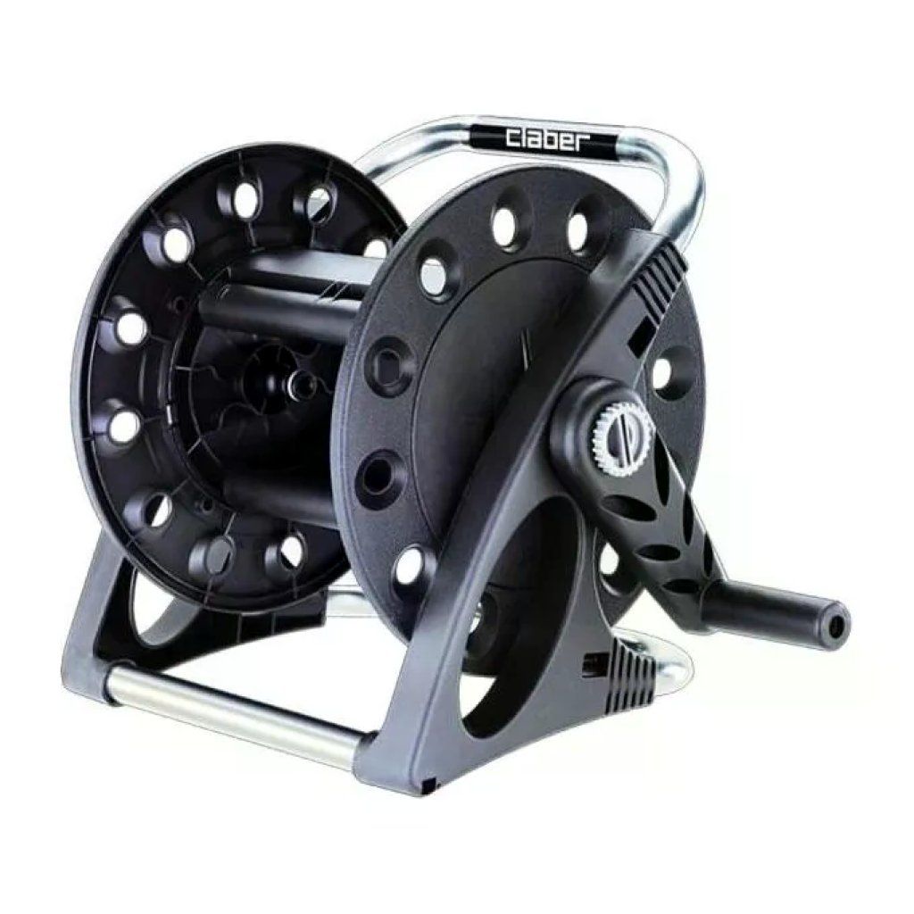 Claber 8887 Aquapony Avvolgitubo a Parete Asportabile 20 m Tubo 1-2'' con Raccordo Automatico PP